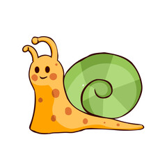 Isolated snail silhouette draw vector illustration