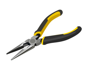 Obraz premium Vector Illustration of Long Nose Pliers isolated on white background.