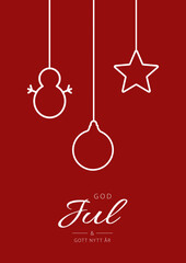 Swedish text God Jul och Gott Nytt År. Merry Christmas and Happy New Year. Vector illustration