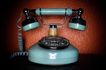 An antique telephone.