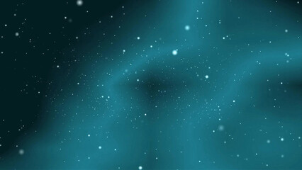 Turquoise background with white particles and light tints.Gradient neon background for your holiday projects and works.