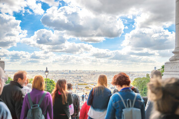 People looking to Paris from Montmartr