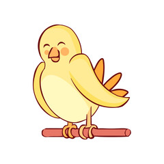 Isolated yellow bird draw vector illustration