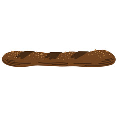 Bread. Whole grain, yeast baked bread. food sign. Ideal for cafe, restaurants, food shops and printing. Vector hand draw illustration isolated on the white background.