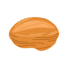 Bread. Whole grain, yeast baked bread. food sign. Ideal for cafe, restaurants, food shops and printing. Vector hand draw illustration isolated on the white background.