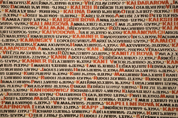 List of names of Jewish people killed by the Nazis in World War II in Prague.