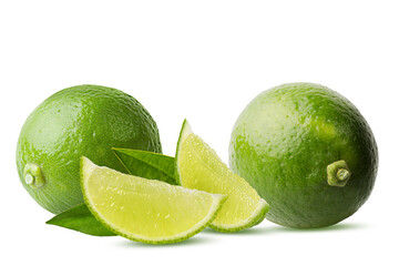 Lime isolated on white background with clipping path