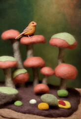 Wool Felted World Towhee