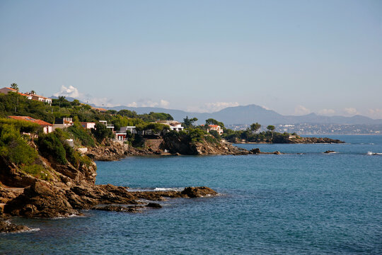 View over the coast near Frejus, Provence, France.