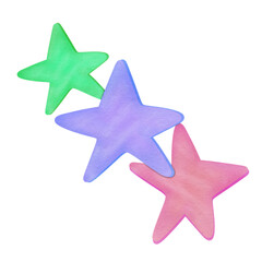 Fototapeta premium cute multicolor stars watercolor
