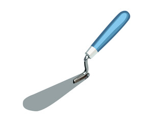 Vector Illustration Stainless Steel Plastering Trowel Concrete Trowel Construction Tools isolated on white background. Carpentry hand tools