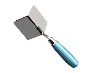Vector Illustration Stainless Steel Plastering Trowel Concrete Trowel Construction Tools isolated on white background. Carpentry hand tools