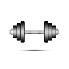 Dumbbell. Isolated on a white background. Shadow.