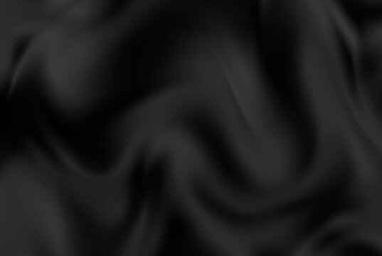 Smooth wavy black silk texture abstract background. luxury background design
