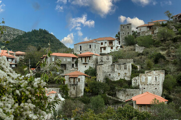 Fototapeta na wymiar Stemnitsa village, on mountain Menalon, Peloponnese,Arcadia .Greece