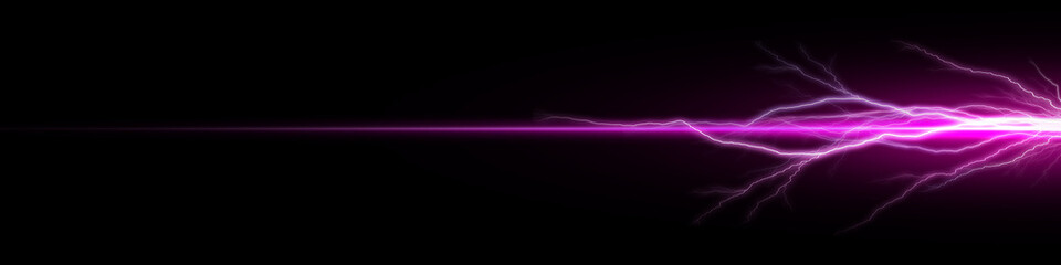 Beautiful light flares. Glowing streaks on dark background