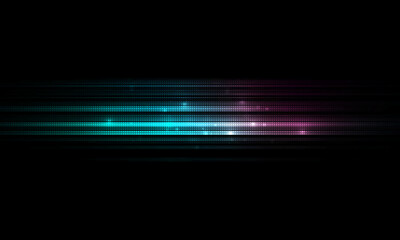 Beautiful light flares. Glowing streaks on dark background