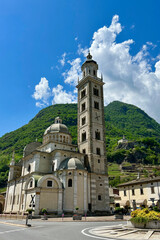 Catholic shrine of the Madonna di Tirano dedicated to the appearance of the Blessed Mother to Mario Degli Omodei on September 29, 1504 - obrazy, fototapety, plakaty