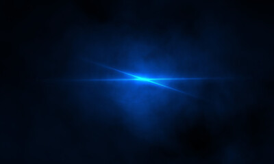 Beautiful light flares. Glowing streaks on dark background