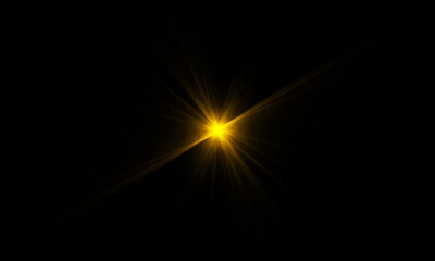 Beautiful light flares. Glowing streaks on dark background