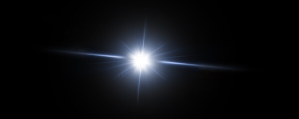Beautiful light flares. Glowing streaks on dark background