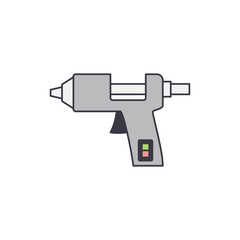 glue gun icon in color, isolated on white background 