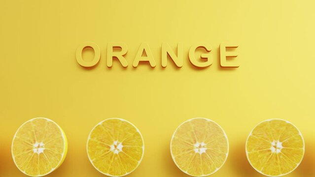 Yellow fruits on a yellow background. Orange or lemon.