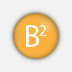 Vitamin B2 symbol. Vector illustration.