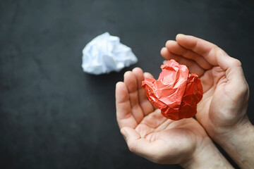 Colored pieces of paper. The concept of creativity and the formation of ideas. Creative thinking. Flying paper. © alexkich