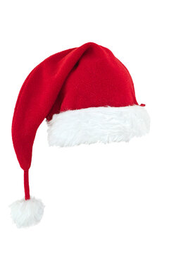 Photo of a eed Christmas Santa Claus hat isolated on transparent background