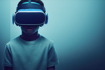 Boy with VR glasses