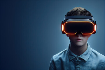 Boy with VR glasses