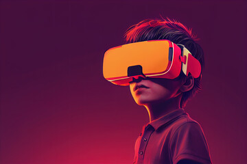 Boy with VR glasses