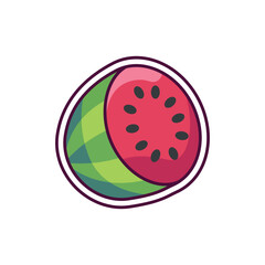 Watermelon slot color line icon. Gambling casino.
