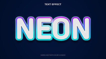editable neon text effect