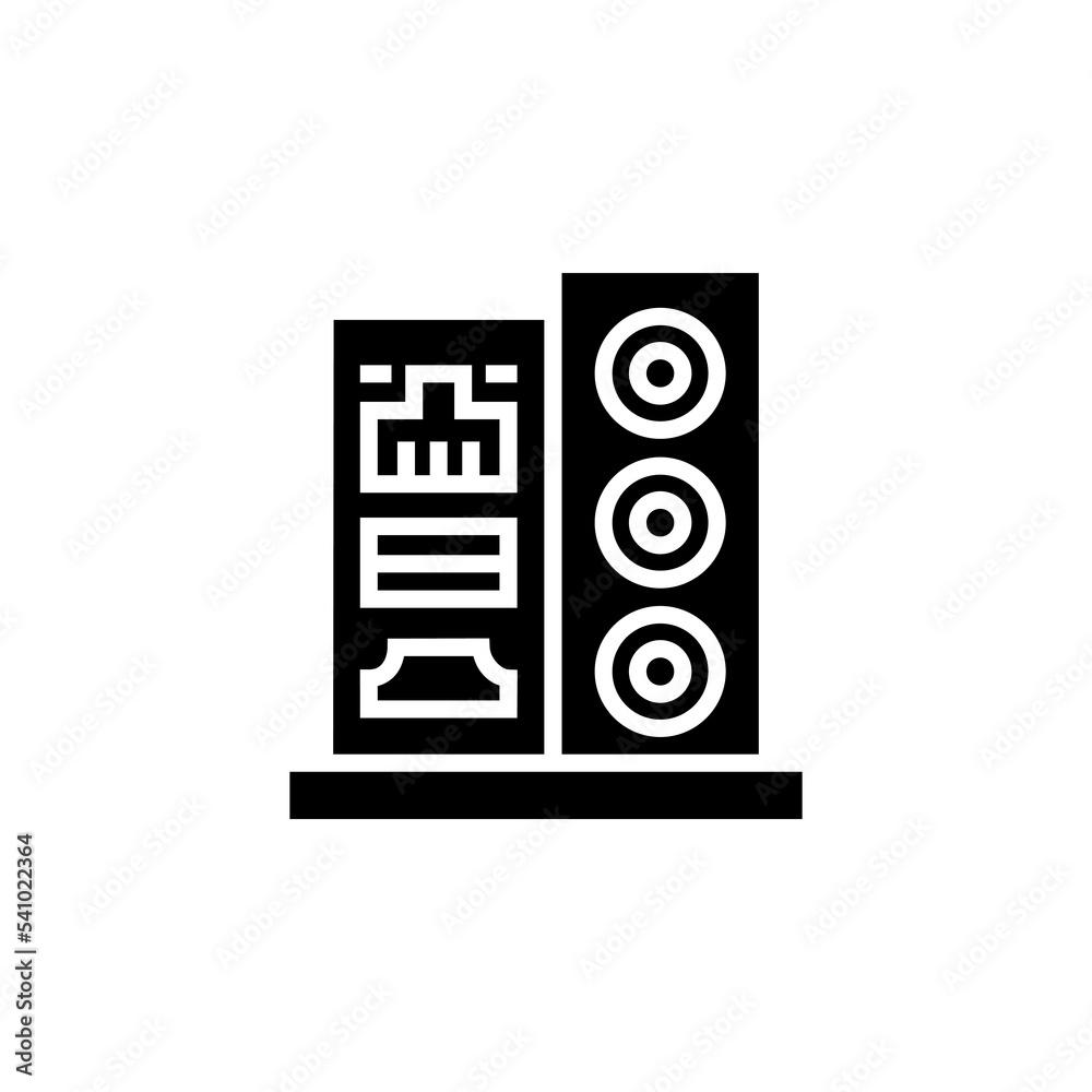 Fototapete input output port vector icon. computer component icon solid style. perfect use for logo, presentation, website, and more. simple modern icon design glyph style