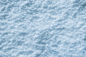 Obraz premium Texture of snow in sunny weather. Snow cover with snow crystals