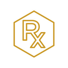 RX symbol, medical health logo company design illustration.