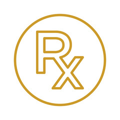 RX symbol, medical health logo company design illustration.