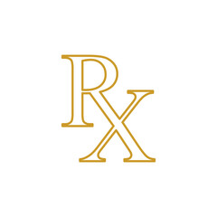RX symbol, medical health logo company design illustration.