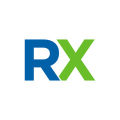 Obraz premium RX symbol, medical health logo company design illustration.