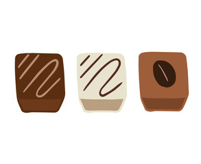 高級なチョコレートセットのイラスト