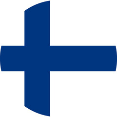 Finland Round Flag. Finn Finish Circle Circular Country Nation National Banner Symbol Sign Ensign Flag. Transparent PNG Flattened JPG Flat JPEG