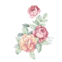 Dekokissen Flowers watercolor illustration.Manual composition.Big Set watercolor elements，Design for textile, wallpapers，Element for design, Greeting card © ZWM