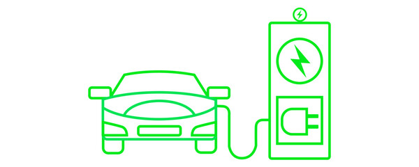 Electric car in the charging station.