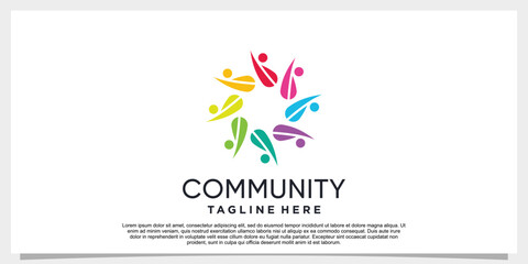 Community logo design with creative concept premium vector part 3