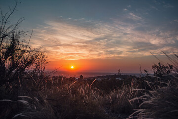 sunset in the mountains