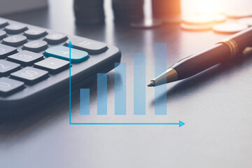 education of economics , financial and investment analytics concept