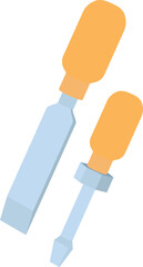 Workshop equipment icon isometric vector. Carpentry chisel and screwdriver icon. Hand tool, construction and repair work