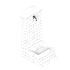 3d rendering illustration of a garden fountain